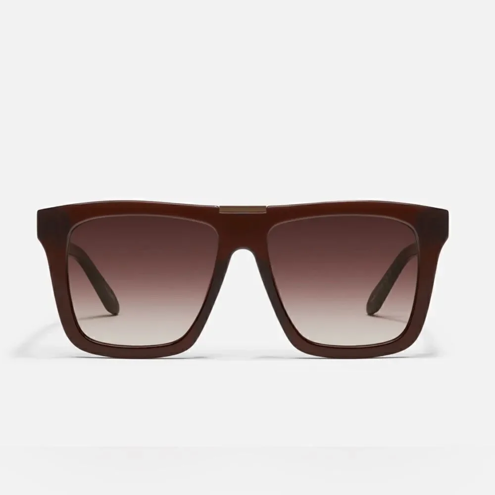 NWT QUAY Prescription Sunglasses “Name Drop” Chocolate Frame/ Dark Choc Lens